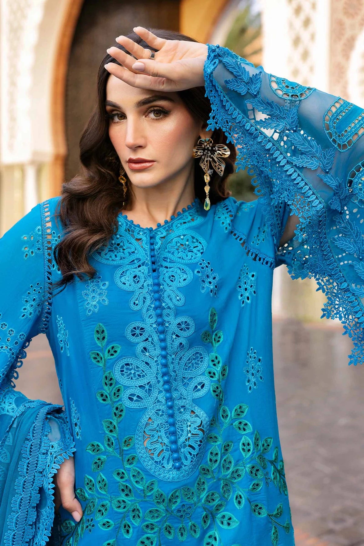 3 Piece Embroidered Lawn Suit | D-2503-B