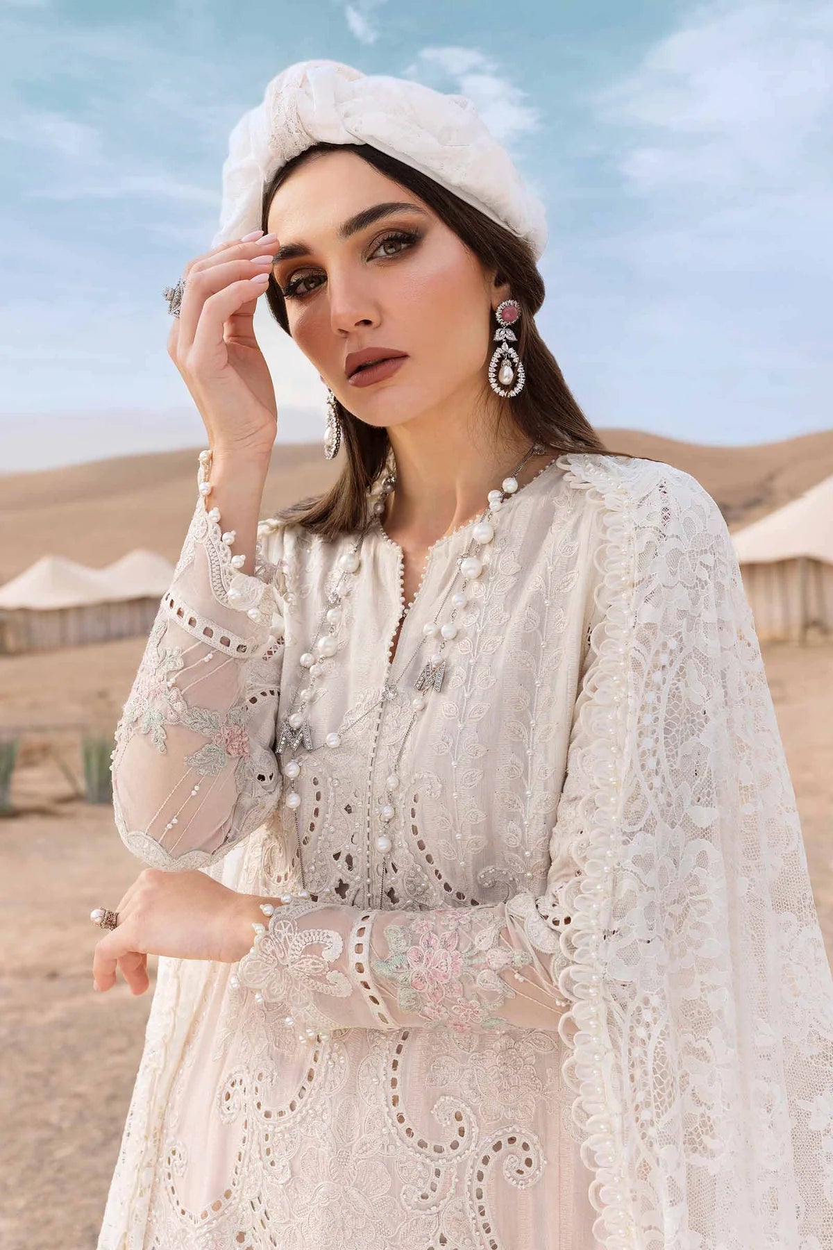 3 Piece Embroidered Dobby Lawn Suit | D-2515-A