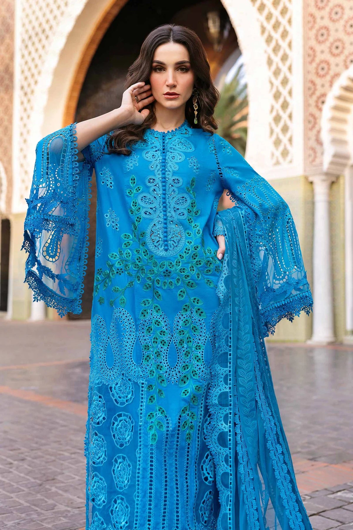 3 Piece Embroidered Lawn Suit | D-2503-B