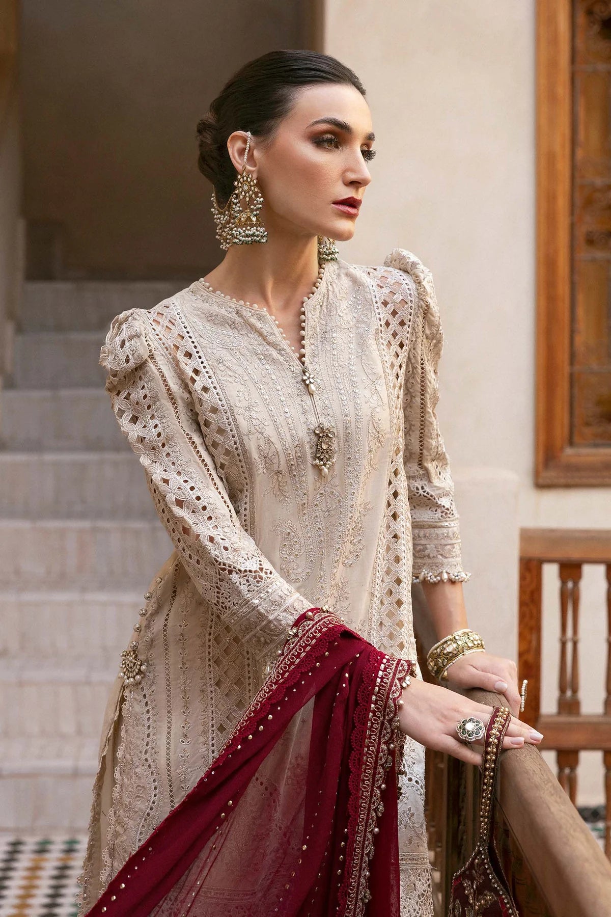 3 Piece Embroidered Lawn Suit | D-2511-B