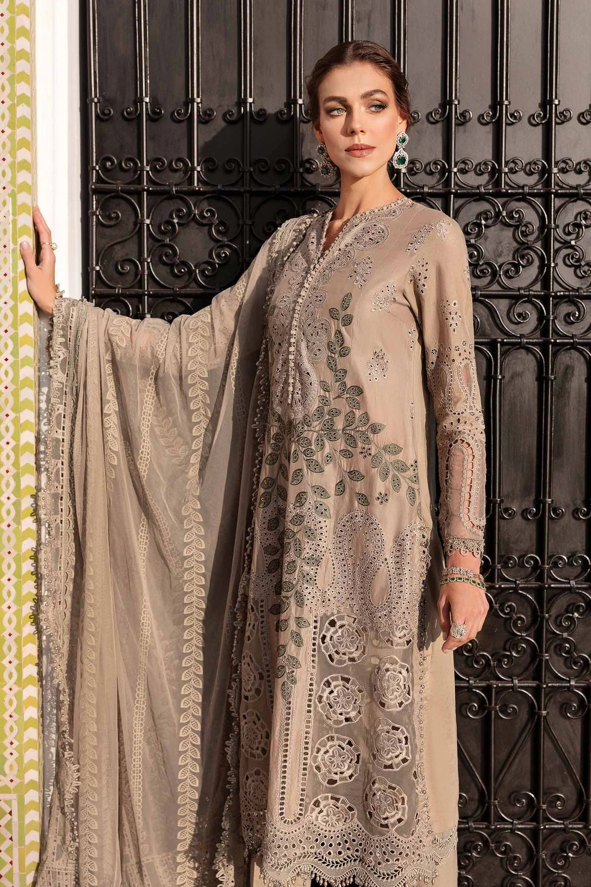 3 Piece Embroidered Lawn Suit | D-2503-A