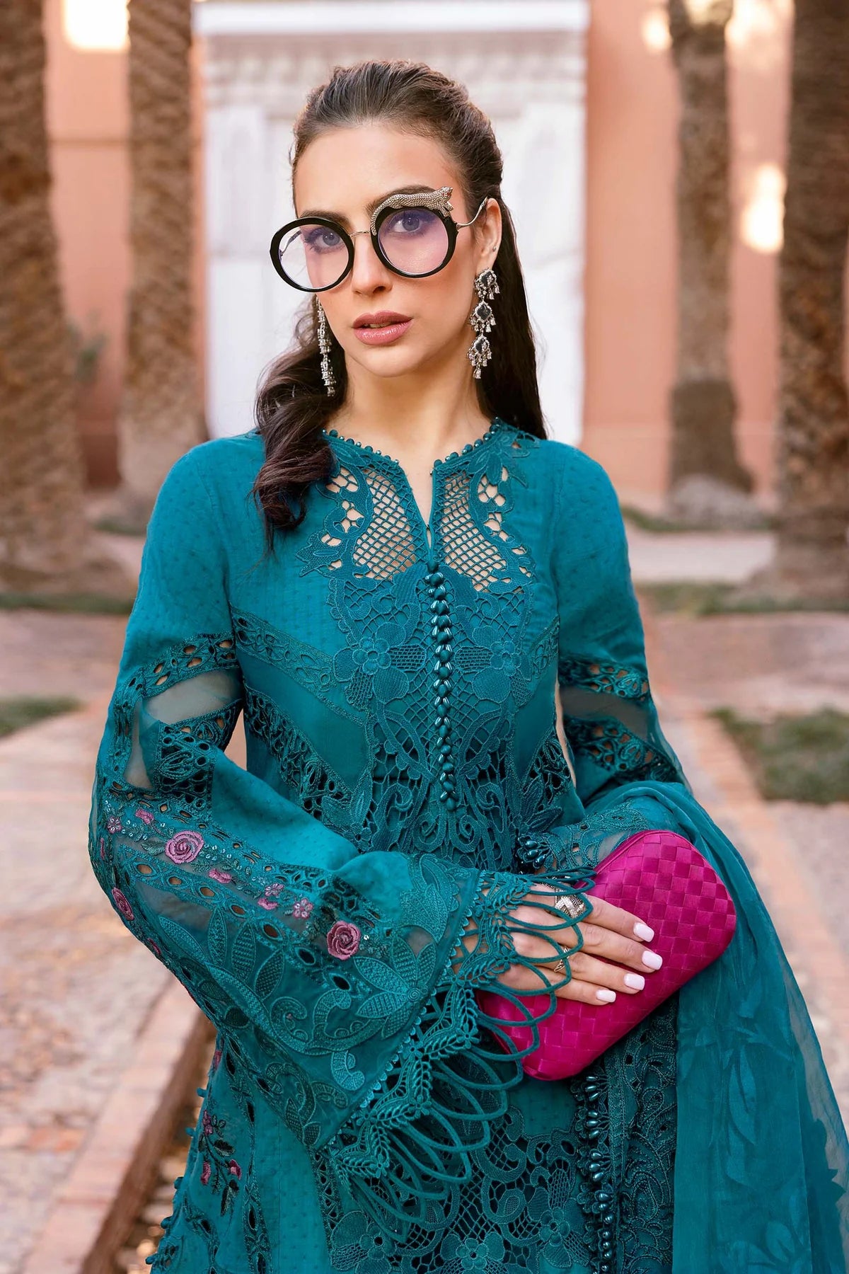 3 Piece Embroidered Dobby Lawn Suit | D-2513-B
