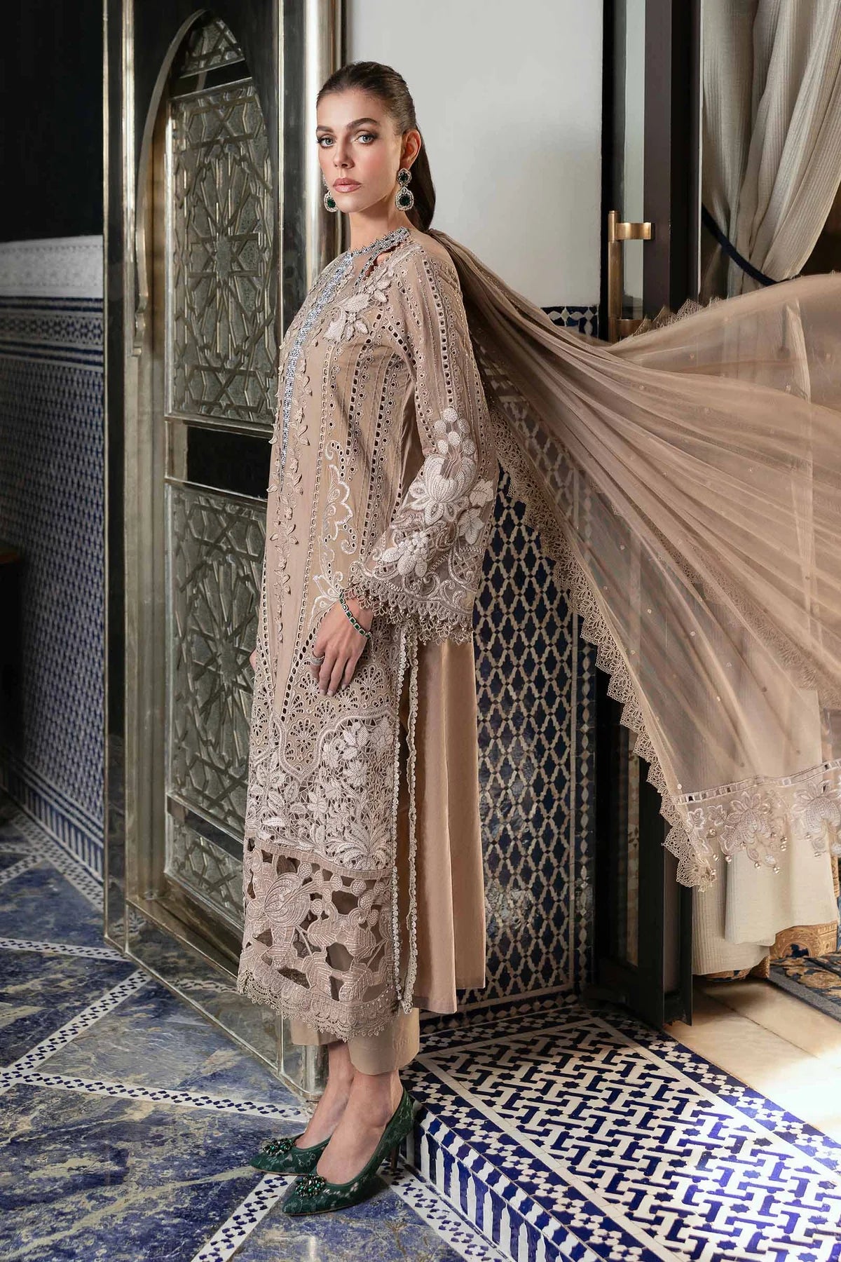 3 Piece Embroidered Lawn Suit | D-2502-A