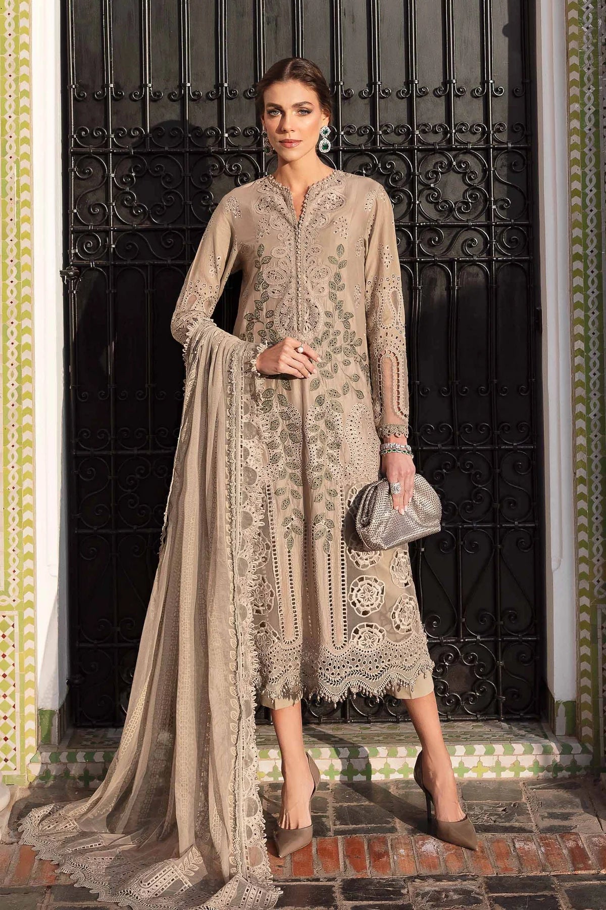 3 Piece Embroidered Lawn Suit | D-2503-A