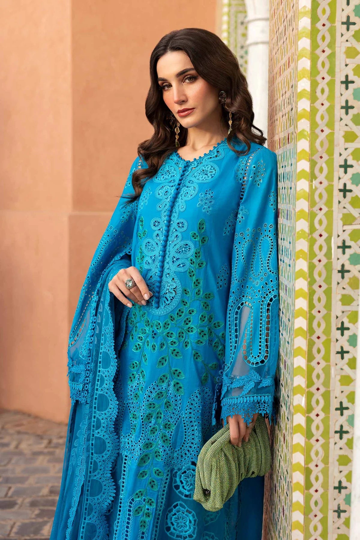 3 Piece Embroidered Lawn Suit | D-2503-B
