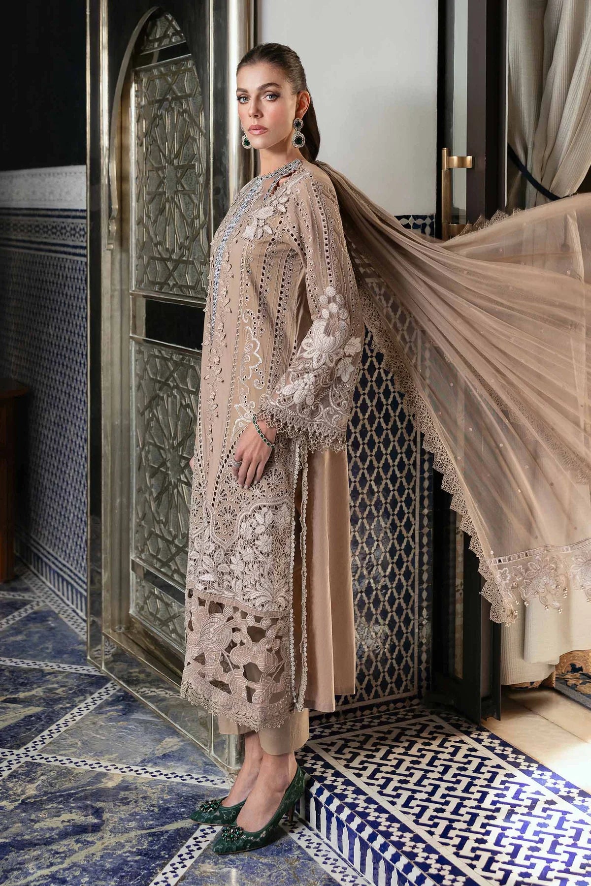 3 Piece Embroidered Lawn Suit | D-2503-A