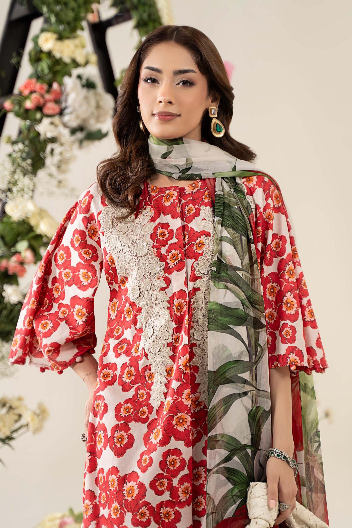 3 Piece Embroidered Lawn Suit | MPS-2606-B