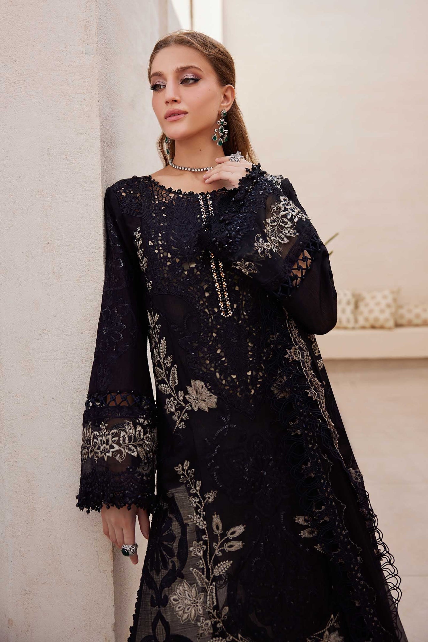 3 Piece Unstitched Embroidered Paper Cotton Suit | EID LAWN-25-03