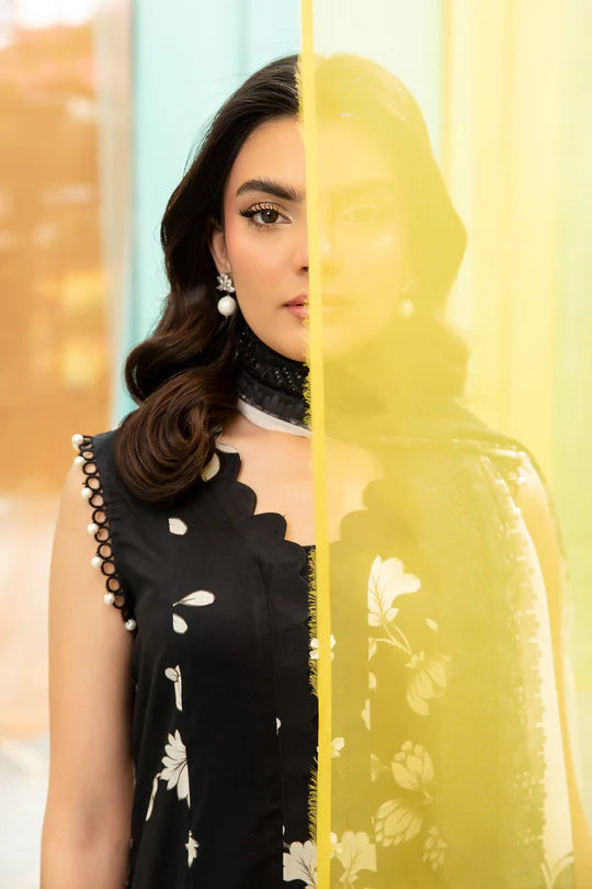 3 Pc Unstitched Printed Lawn Suit | MB-CUS25-706B