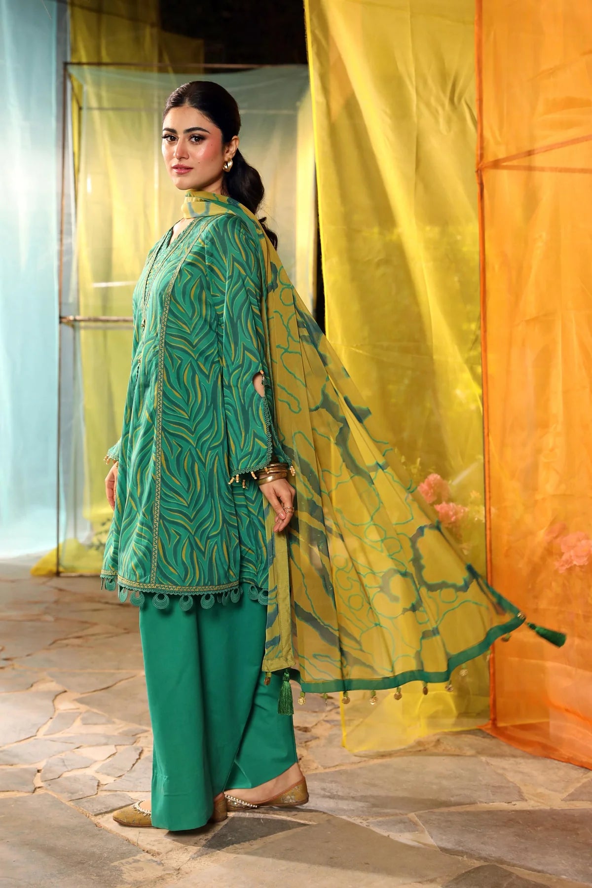 3 Pc Unstitched Printed Lawn Suit | MB-CUS25-704A