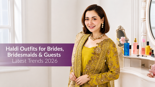 Bride wearing a yellow embroidered haldi outfit with floral jewellery for a traditional wedding ceremony in 2026