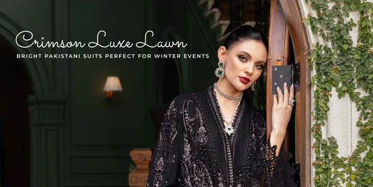 Crimson Luxe Lawn: Bright Pakistani Suits Perfect for Winter Events