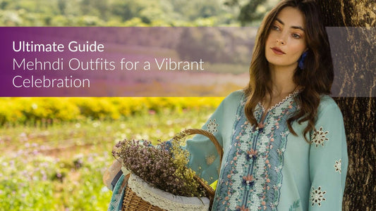 Vibrant mehndi function outfit for women in colourful Pakistani wedding wear