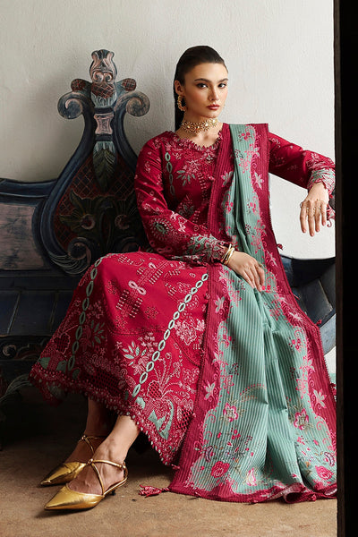 Deep Maroon Chikankari Embroidered Linen 3-Pc Suit