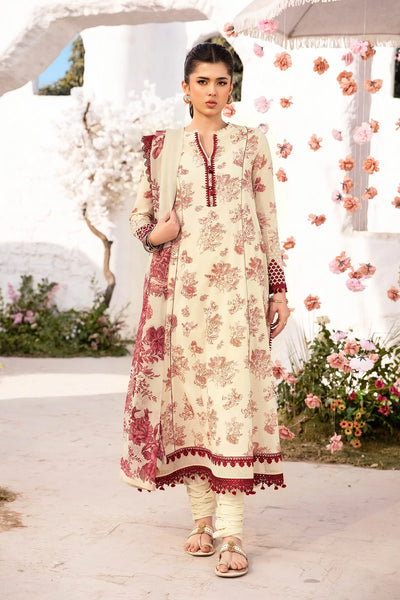 Light Yellow Digital Printed 3-Pc Suit With Chiffon Dupatta