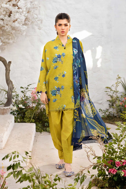  Shop 3 Pc Unstitched Printed Green Lawn Suit at Best Price | Tayaba