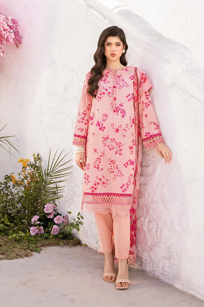 Pink Digital Printed 3-Pc Suit With Chiffon Dupatta