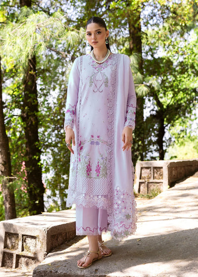 Lilac Embroidered Lawn 3-Piece Suit With Dupatta