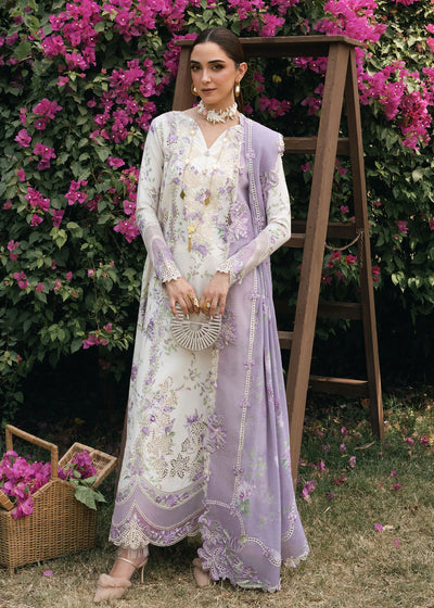 Cloud Embroidered Organza Suit With Chiffon Georgette Dupatta