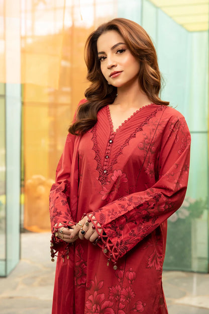 3 Pc Unstitched Printed Lawn Suit | MB-CUS25-706A