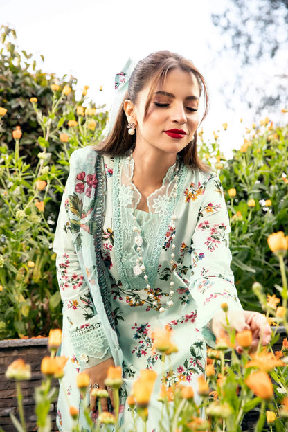 3 Pc Unstitched Printed Lawn Suit | MB-CUS25-709B