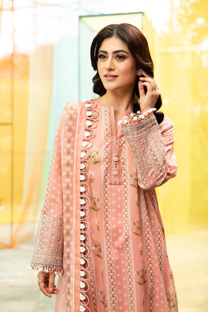 3 Pc Unstitched Printed Lawn Suit | MB-CUS25-711B