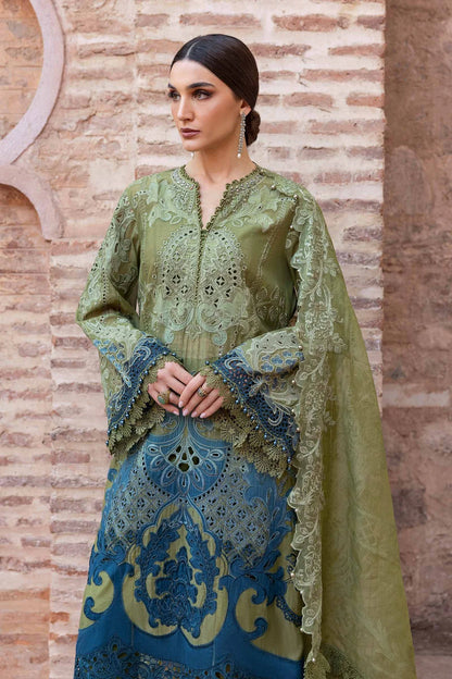 3 Piece Embroidered Paper Cotton Suit | D-2501-A
