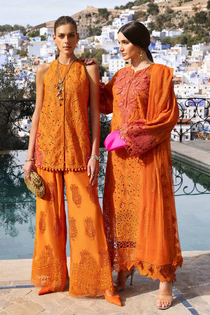 3 Piece Embroidered Paper Cotton Suit | D-2505-B