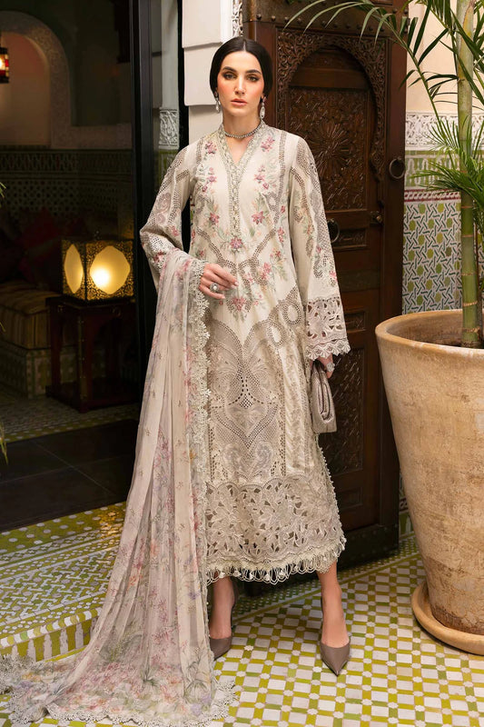 3-Pc Unstitched Embroidered Lawn Suit D-2514-B | Stylish & Elegant Design