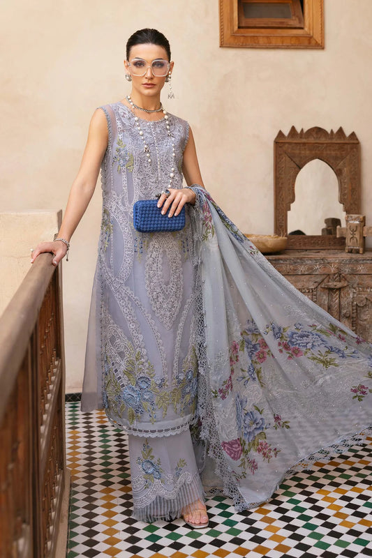 3-Pc Unstitched Embroidered Organza Suit D-2509-B | Chic Embroidered Design