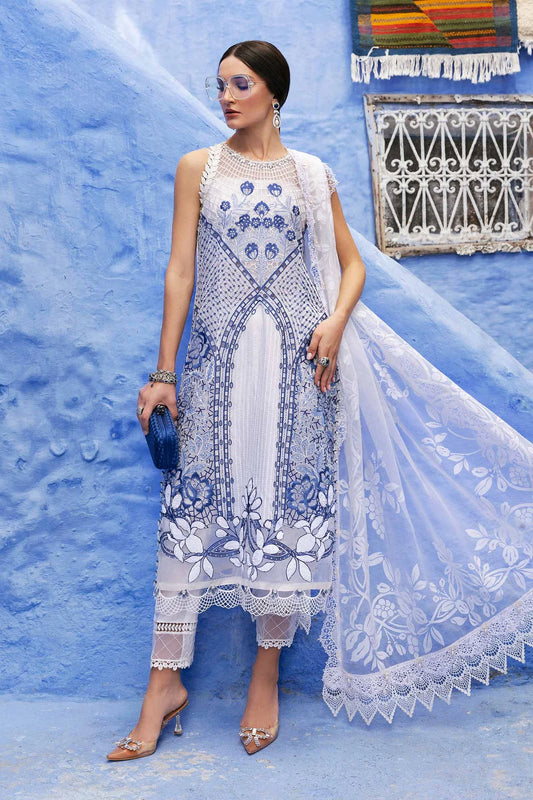3-Pc Unstitched Embroidered Paper Cotton Suit D-2510-A | Tayaba Fashion