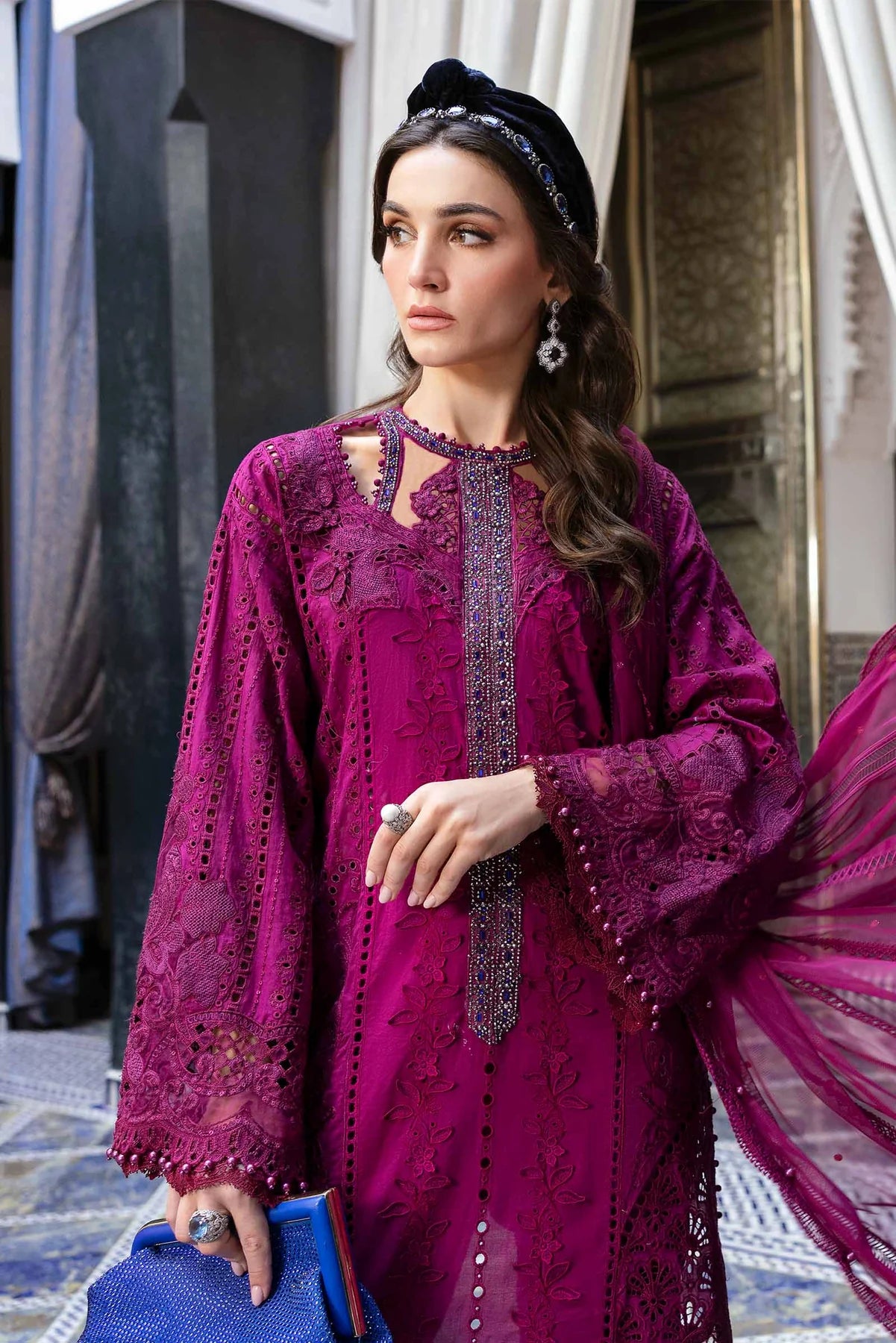 3 Piece Embroidered Lawn Suit | D-2502-B