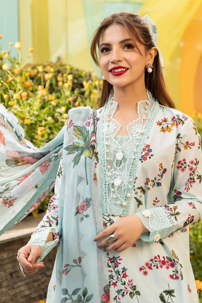 3 Pc Unstitched Printed Lawn Suit | MB-CUS25-709B