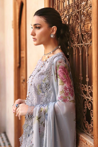 3 Piece Embroidered Organza Suit | D-2509-B