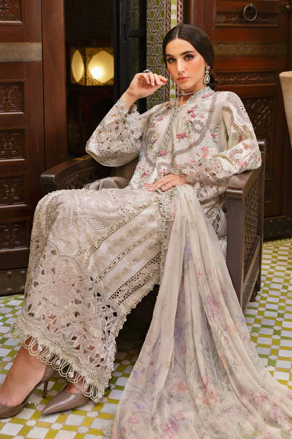 3 Piece Embroidered Lawn Suit | D-2514-B