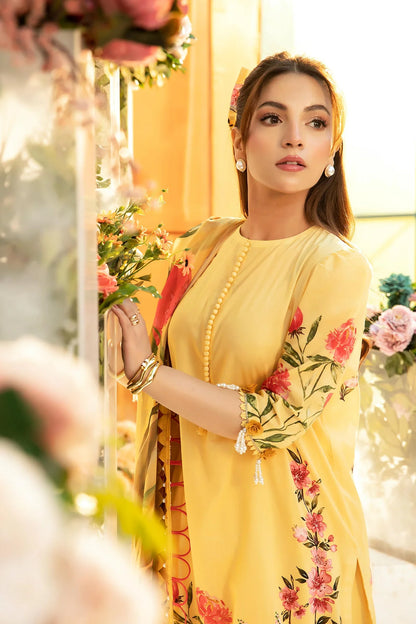 3 Pc Unstitched Printed Lawn Suit | MB-CUS25-701A