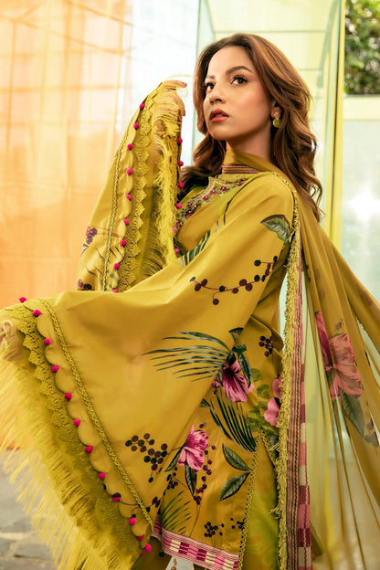 3 Pc Unstitched Printed Lawn Suit | MB-CUS25-710A