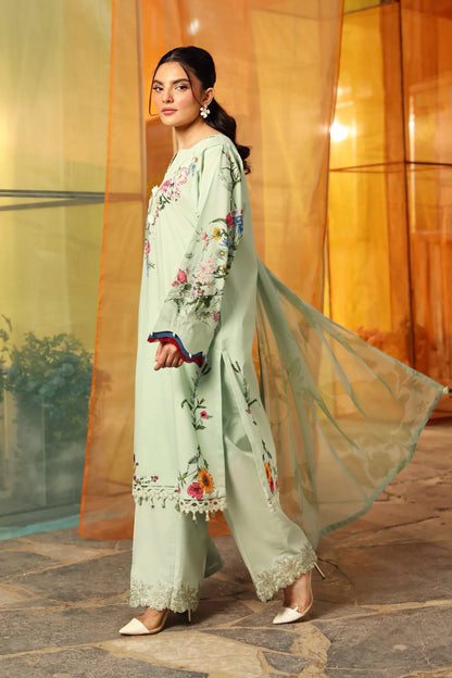3 Pc Unstitched Printed Lawn Suit | MB-CUS25-712B