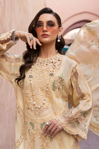 3 Piece Embroidered Organza Suit | D-2509-A