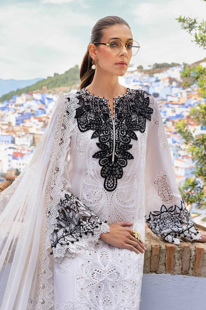 3 Piece Embroidered Paper Cotton Suit | D-2505-A