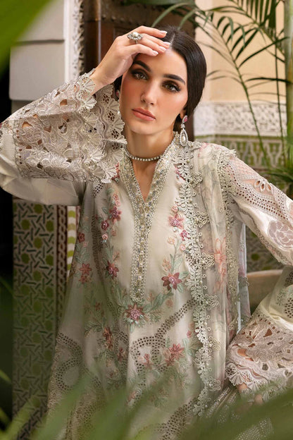 3 Piece Embroidered Lawn Suit | D-2514-B