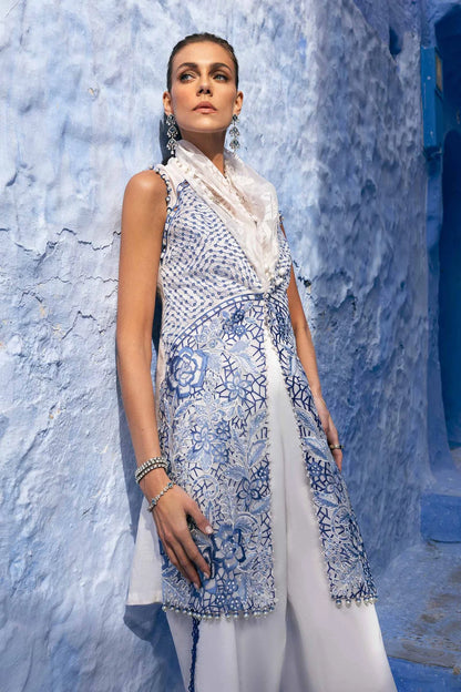 3 Piece Embroidered Paper Cotton Suit | D-2510-A