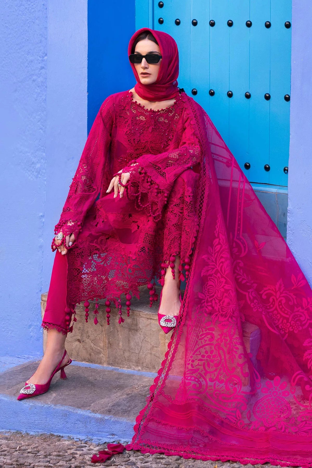 3 Piece Embroidered Lawn Suit | D-2508-A