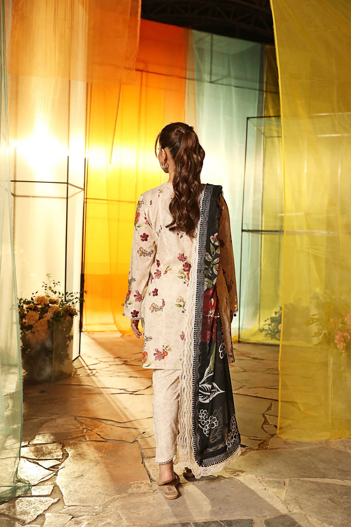 3 Pc Unstitched Printed Lawn Suit | MB-CUS25-702B