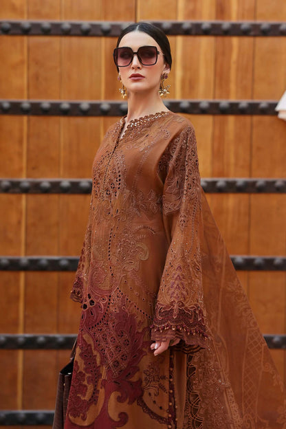 3 Piece Embroidered Paper Cotton Suit | D-2501-B
