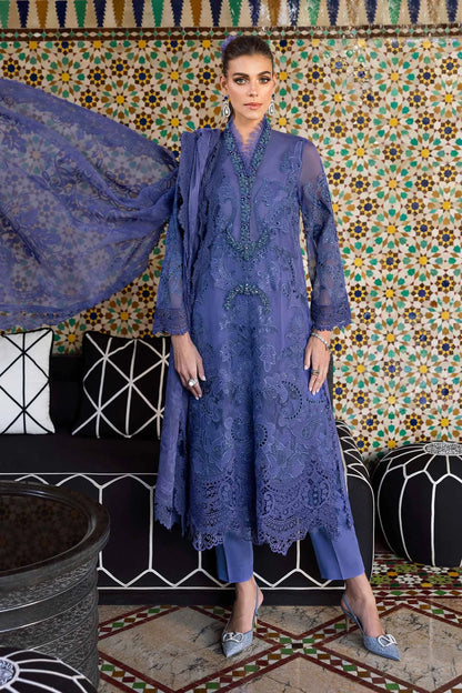 3 Piece Embroidered Organza Suit | D-2506-B