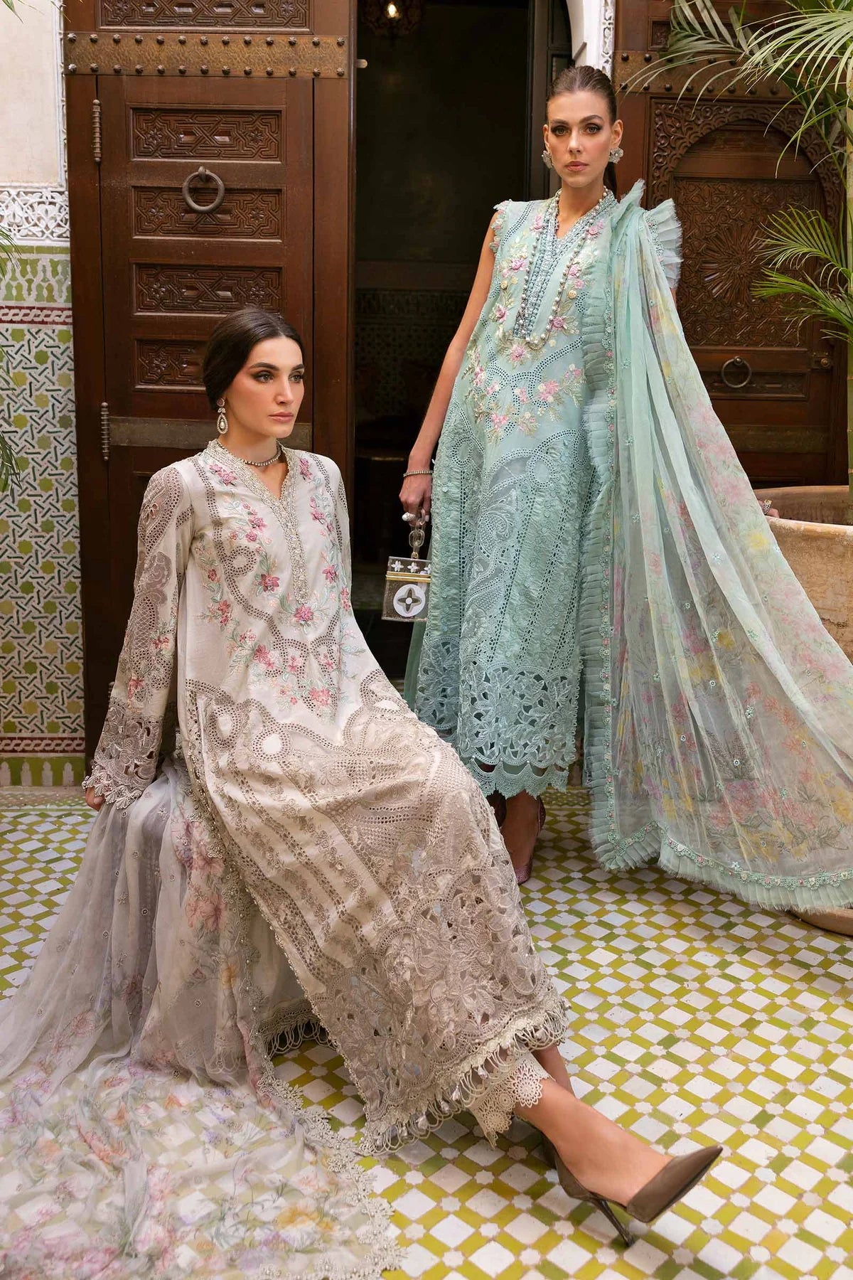 3 Piece Embroidered Lawn Suit | D-2514-B