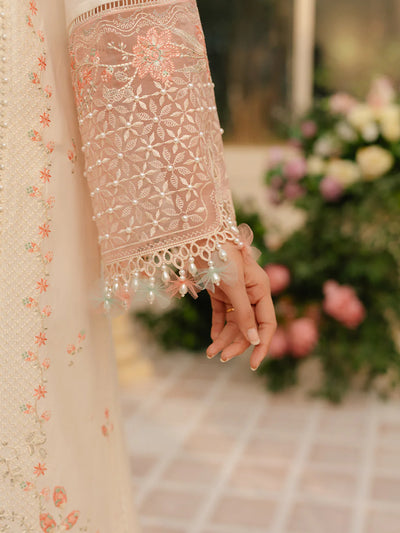Peach Laser Embroidered Lawn 3-Piece Suit