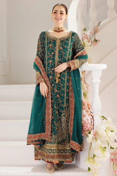 Emerald Green Embroidered And Adda Work 4Pc Luxury Suit