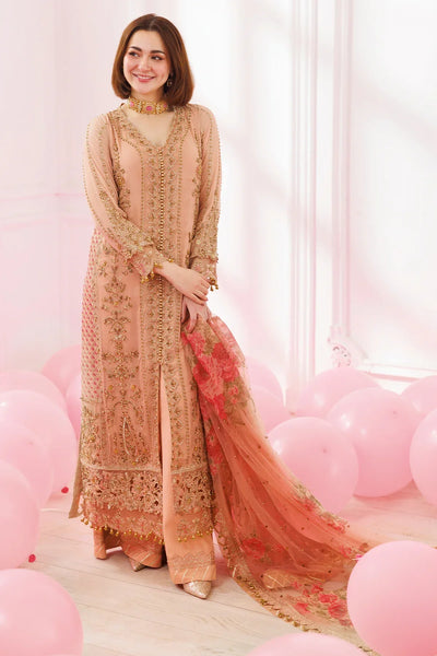 Blush Peach Embroidered And Adda Work 4Pc Luxury Suit